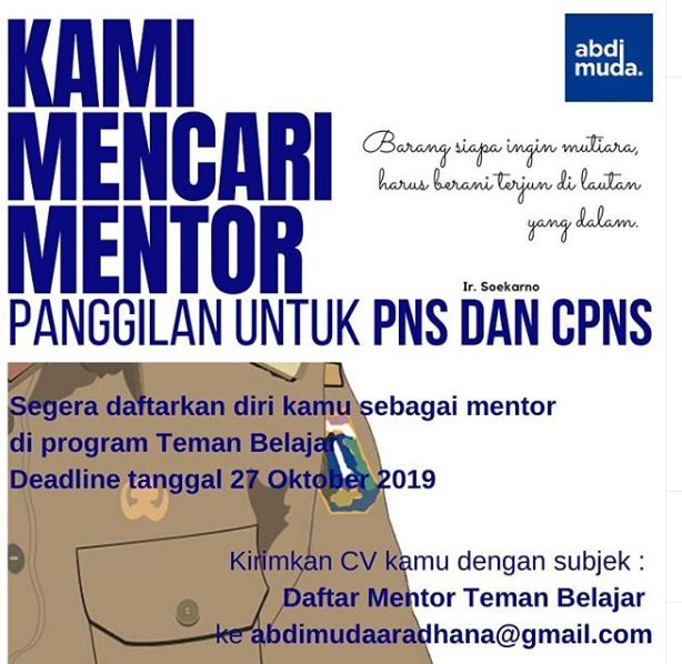Dibutuhkan Mentor Teman Belajar